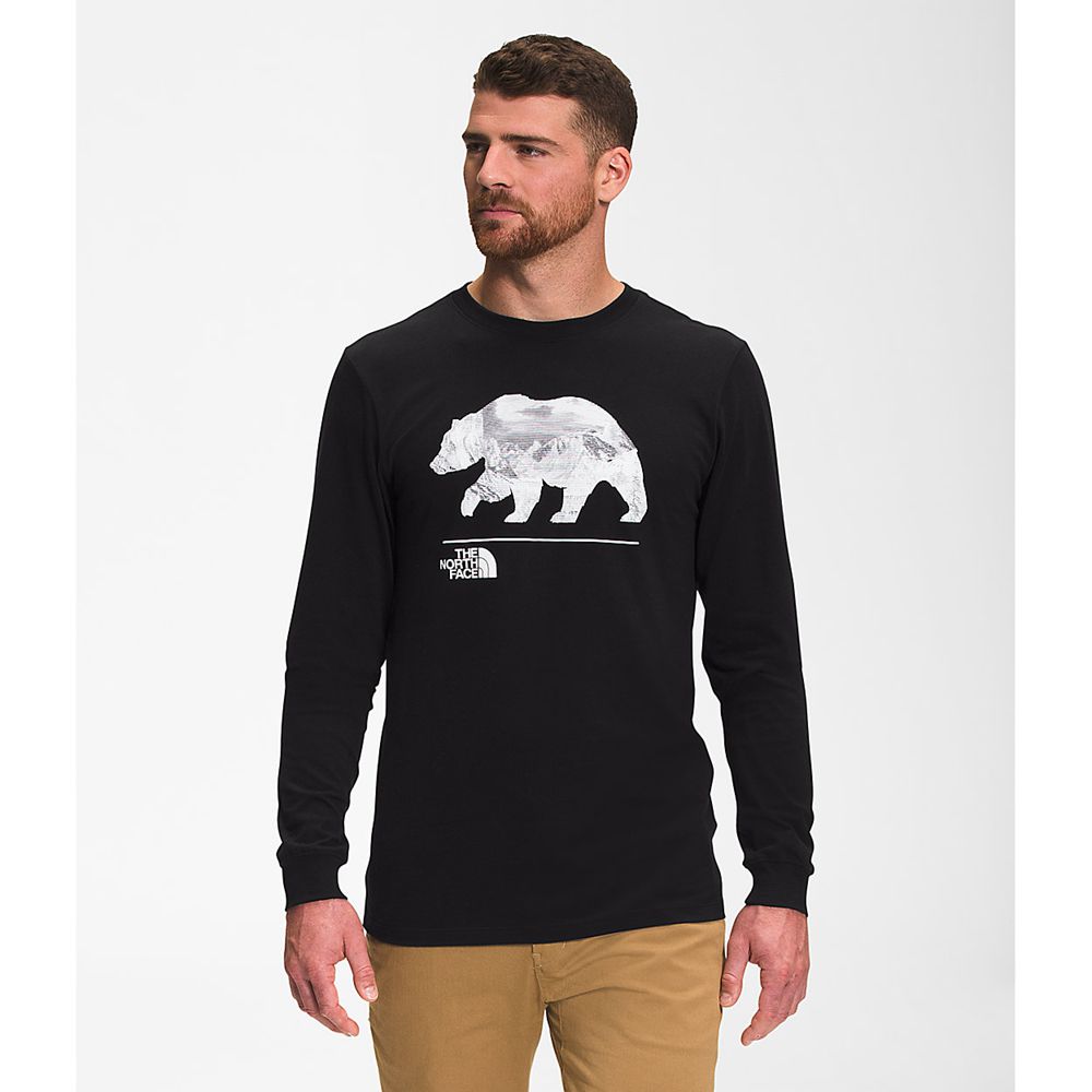 The North Face Long Sleeve Mens Australia - The North Face Bearscape Black (XQW-410536)